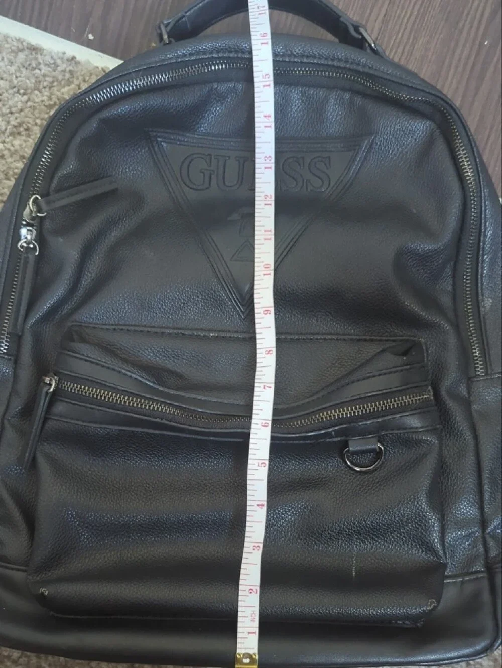 GUESS Black Leather Backpack